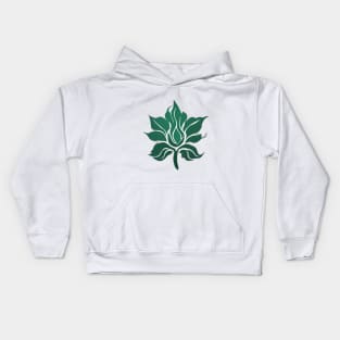 Elegant Green and White Floral Design No. 514 Kids Hoodie